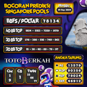 Prediksi Togel SGP (Singapura) 01 September 2024 – Data Syair Togel Totoberkah