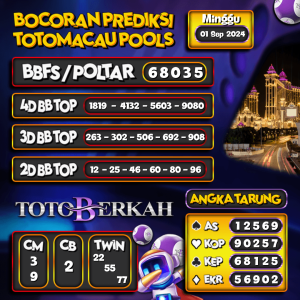 Prediksi Togel Toto Macau 01 September 2024 – Data Syair Togel Totoberkah