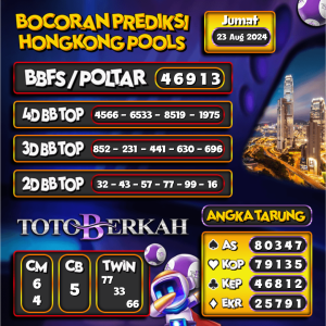 Prediksi Togel HK (Hongkong) 23 Agustus 2024 – Data Syair Togel Totoberkah