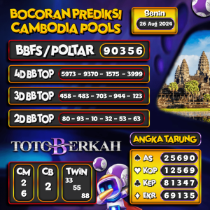 Prediksi Togel Cambodia 26 Agustus 2024 – Data Syair Togel Totoberkah